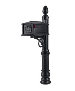Architectural Mailboxes Stratford All-in-One Plastic Mailbox & Post Combo Black