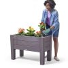 Step2 Lakewood 26 Dark Cedar Raised Outdoor Rectangle Resin Planter