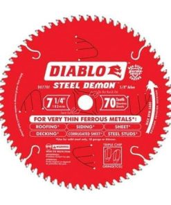Diablo Steel Demon 7-1/4 in. Dia. x 5/8 in. Carbide Tip Steel Circular Saw Blade 70 Teeth 1 Pc