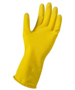 Yellow 11 Mil Reusable Latex Cleaning Glove