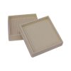 3 in. Off-White Square Smooth Rubber Floor Protector Furniture Cups for Carpet & Hard Floors (2-Pack)