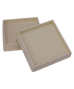 3 in. Off-White Square Smooth Rubber Floor Protector Furniture Cups for Carpet & Hard Floors (2-Pack)