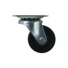 1-1/2 in. Black Soft Rubber and Steel Swivel Plate Caster with 40 lb. Load Rating