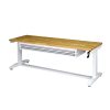 HUSky 72 in. 2-Drawers Adjustable Height Work Table in White