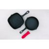 Sedona Cast Iron 2-Pc. Skillet & Grill Pan Set Plus Handle Holder
