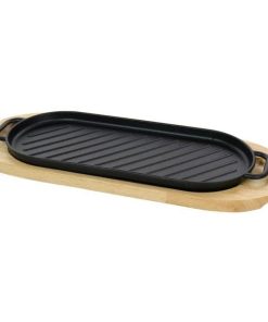 Gibson Home 2 Piece Calvary Non-Stick Grill Pan with Wooden Base