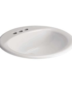 19 in. Drop-In Round Vitreous China Bathroom Sink in White