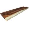 HARDWOOD REFLECTIONS Saman 4 ft. L x 18 in. D x 1.5 in. T Butcher Block Bar Countertop in Clear UV Finish with Live Edge, Clear UV Stain with Live Edge