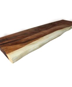 HARDWOOD REFLECTIONS Saman 4 ft. L x 18 in. D x 1.5 in. T Butcher Block Bar Countertop in Clear UV Finish with Live Edge, Clear UV Stain with Live Edge