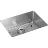 Elkay Crosstown 16 Gauge Stainless Steel 23-1/2 18-1/4 8 Bowl Undermount Sink Kit