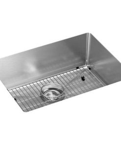 Elkay Crosstown 16 Gauge Stainless Steel 23-1/2 18-1/4 8 Bowl Undermount Sink Kit