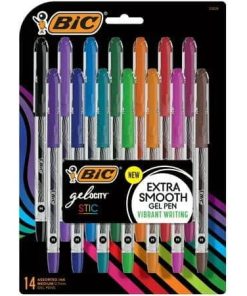 BIC Gel-OCity STIC Assorted Colors Gel Pen Set, Medium Point (0.7mm), 14-Count Pack