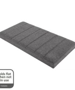 Seville Classics Foldable Storage Bench Ottoman with Handles (Modern Gray)