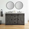 Rafter 54 in. W X 22 in. D Bath Vanity in Charcoal Gray with Carrara White Engineered Stone Vanity Top with White Sinks