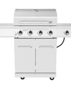 New 4-Burner Propane Gas Grill in Stainless Steel with Side Burner