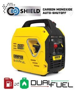 2500-Watt Ultralight Gasoline and Propane Powered Dual Fuel Inverter Generator with Co Shield and Quiet Technology