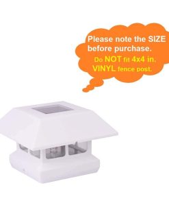 4 in. x 4 in. 7 Lumens White Plastic Solar Post Cap (Common: 4 in. x 4 In. ; Actual: 3-5/8 in. x 3-5/8 in. )