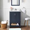 Tupelo 24 in. W X 19 in. D x 34 in. H Single Sink Bath Vanity Midnight Blue with White Engineered Stone Top