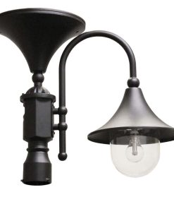 Gama Sonic Everest Outdoor Solar Lamp Post Light aluminum Downlight Lamp Fitter for Lamp Posts or Pier Mount (sold Separately) White Light 2700K