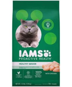 IAMS Proactive Health Healthy Senior Dry Cat Food with Chicken Cat Kibble