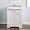 Lancaster 25 W X 19 D x 35 H Single Sink Freestanding Bath Vanity in White with White Cultured Marble Top