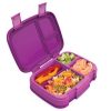 Bentgo Fresh Leakproof Versatile 4 Compartment Bento-Style Lunch Box with Removable Divider – Purple
