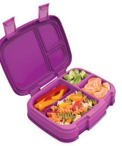 Bentgo Fresh Leakproof Versatile 4 Compartment Bento-Style Lunch Box with Removable Divider – Purple
