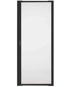 in. x 78 in. Luminaire Black Single Universal Aluminum Gliding Retractable Screen Door Fits 32 to in.