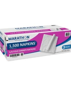 Marathon 1/4 Fold Dinner Napkins, White, 500 Napkins