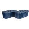 Rubbermaid Roughneck Storage Totes 50 Gal Durable Stackable Storage Containers for Basement Storage More Gal – 2 Pack Dark Indigo Metallic 50 Gal