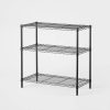 3 Tier Wide Wire Shelving Black – Brightroom™: Adjustable Wire Rack, 36.63″ Height, 350 lb Capacity, 3 Shelves