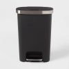 Plastic Locking Lid Step Trash Can Black – Brightroom™: 13 Gallon Indoor Kitchen Garbage Can, Spot Clean, 25.6″ Height