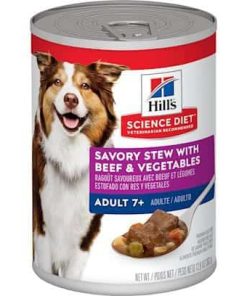 Hill’s Science Diet Senior 7+ Canned Dog Food, Savory Stew with Beef & Vegetables, 12.8 oz. Cans