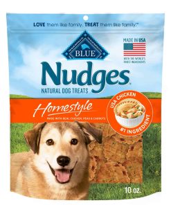 Blue Buffalo Nudges Homestyle Natural Dog Treats Made in the USA Chicken 10-oz. Bag