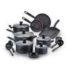 T-fal Initiatives 18 Piece Non-Stick Dishwasher Safe Cookware Set