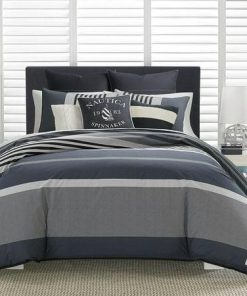 Nautica Duvet Cover Set Cotton Reversible Bedding with Matching Shams Home Decor Queen /Navy